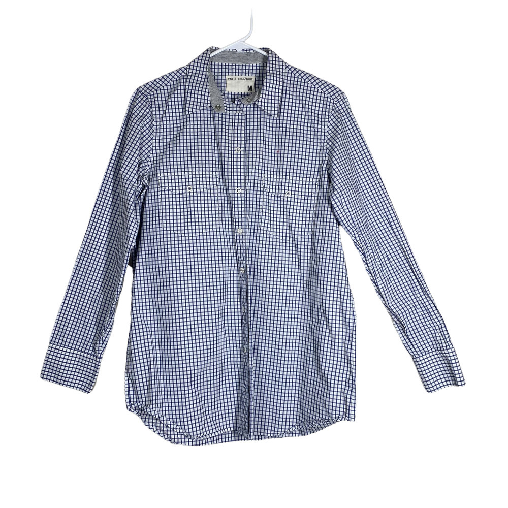 Rag N Bone Button Down Plaid Checkered Shirt Sz M - image 2